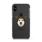 Pembroke Welsh Corgi Personalised Apple iPhone Xs Impact Case Black Edge on Black Phone