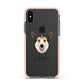 Pembroke Welsh Corgi Personalised Apple iPhone Xs Impact Case Pink Edge on Black Phone