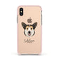Pembroke Welsh Corgi Personalised Apple iPhone Xs Impact Case Pink Edge on Gold Phone