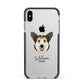 Pembroke Welsh Corgi Personalised Apple iPhone Xs Max Impact Case Black Edge on Silver Phone