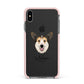 Pembroke Welsh Corgi Personalised Apple iPhone Xs Max Impact Case Pink Edge on Black Phone