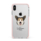 Pembroke Welsh Corgi Personalised Apple iPhone Xs Max Impact Case Pink Edge on Silver Phone