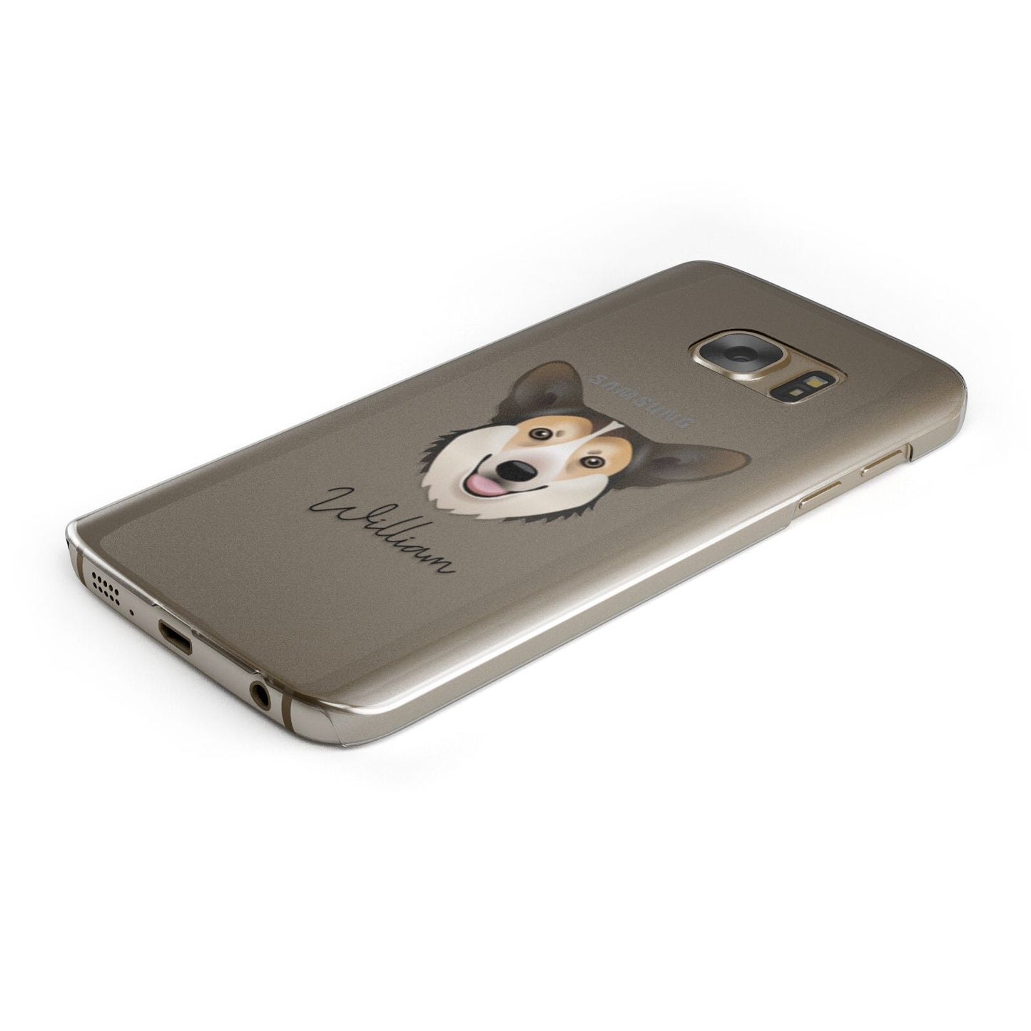Pembroke Welsh Corgi Personalised Samsung Galaxy Case Bottom Cutout