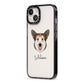 Pembroke Welsh Corgi Personalised iPhone 13 Black Impact Case Side Angle on Silver phone