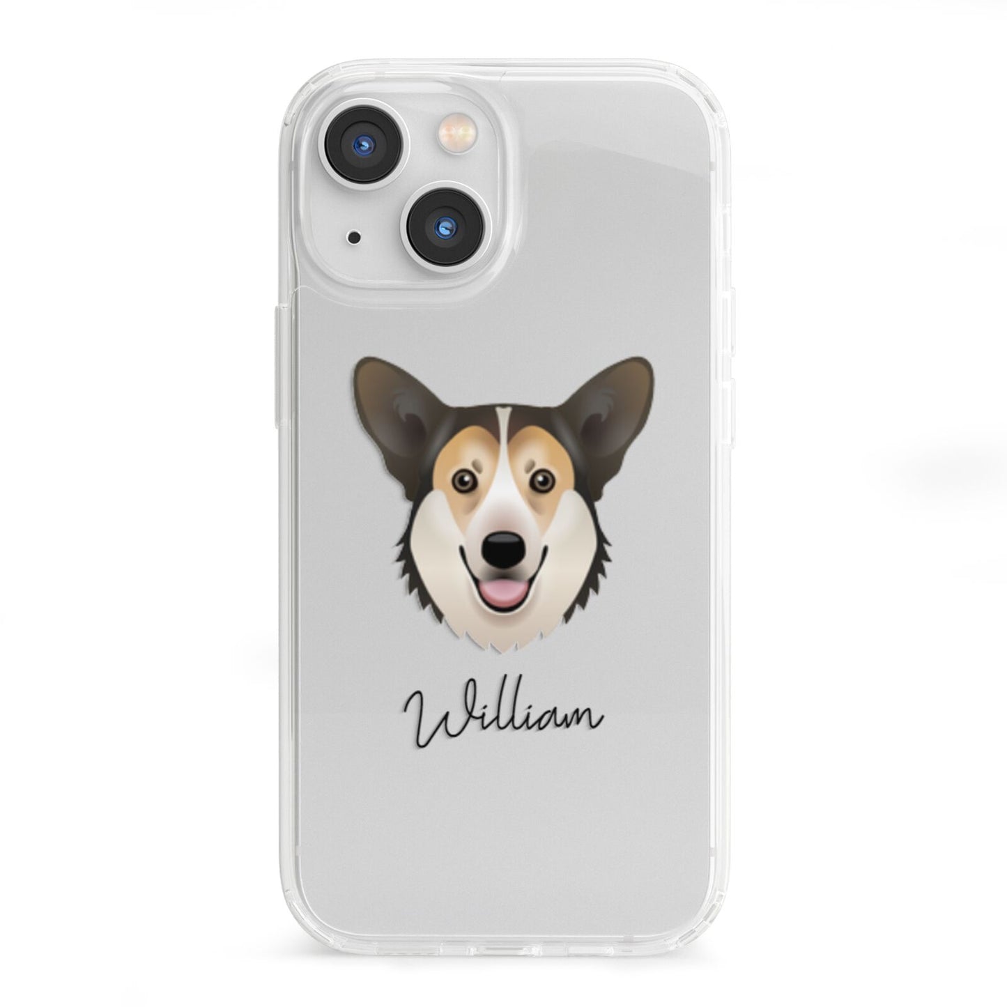 Pembroke Welsh Corgi Personalised iPhone 13 Mini Clear Bumper Case