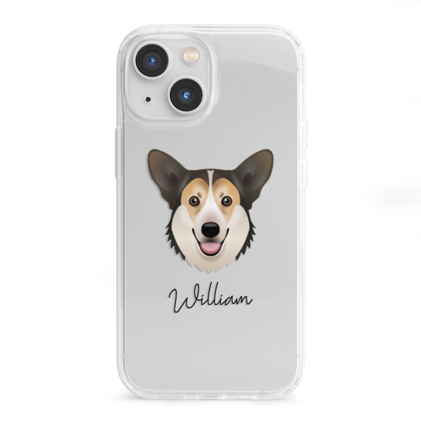 Pembroke Welsh Corgi Personalised iPhone 13 Mini Clear Bumper Case