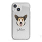 Pembroke Welsh Corgi Personalised iPhone 13 Mini TPU Impact Case with White Edges