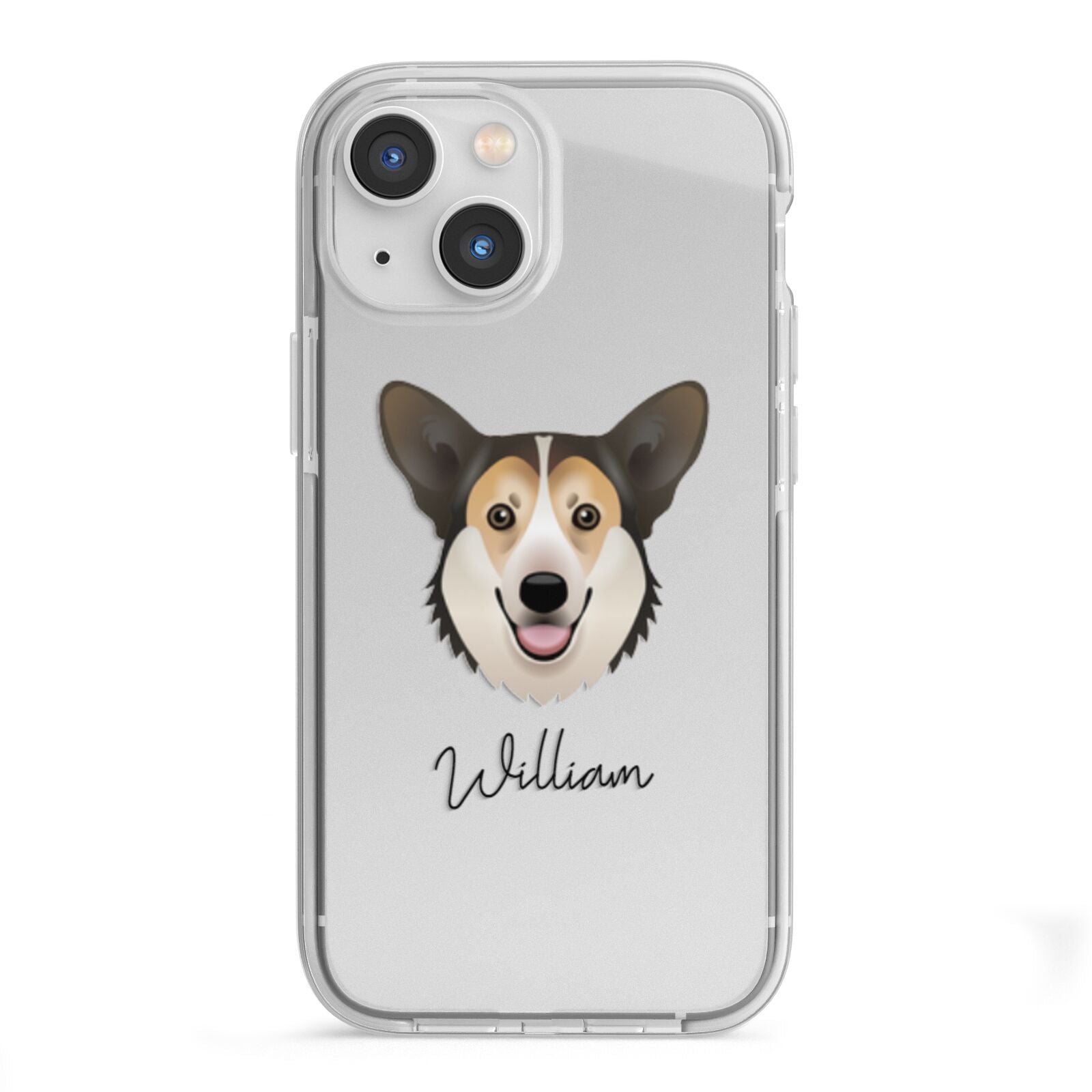 Pembroke Welsh Corgi Personalised iPhone 13 Mini TPU Impact Case with White Edges