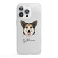 Pembroke Welsh Corgi Personalised iPhone 13 Pro Clear Bumper Case