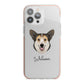 Pembroke Welsh Corgi Personalised iPhone 13 Pro Max TPU Impact Case with Pink Edges