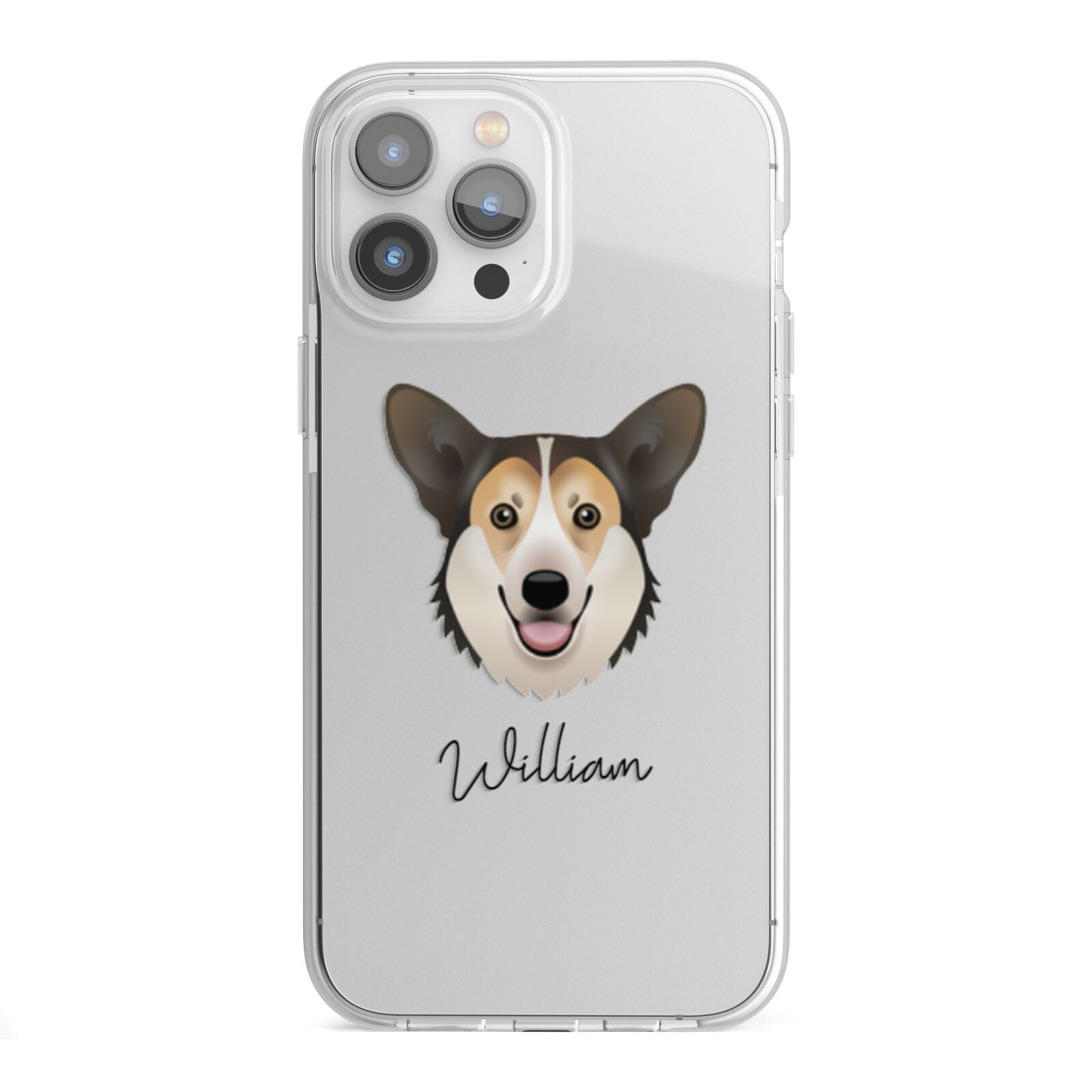 Pembroke Welsh Corgi Personalised iPhone 13 Pro Max TPU Impact Case with White Edges