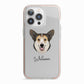 Pembroke Welsh Corgi Personalised iPhone 13 Pro TPU Impact Case with Pink Edges