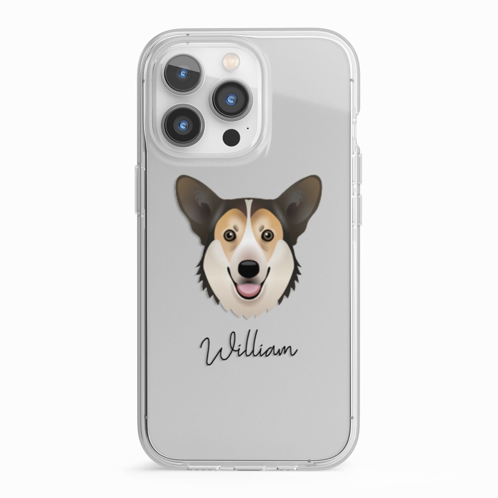 Pembroke Welsh Corgi Personalised iPhone 13 Pro TPU Impact Case with White Edges