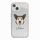 Pembroke Welsh Corgi Personalised iPhone 13 TPU Impact Case with Pink Edges
