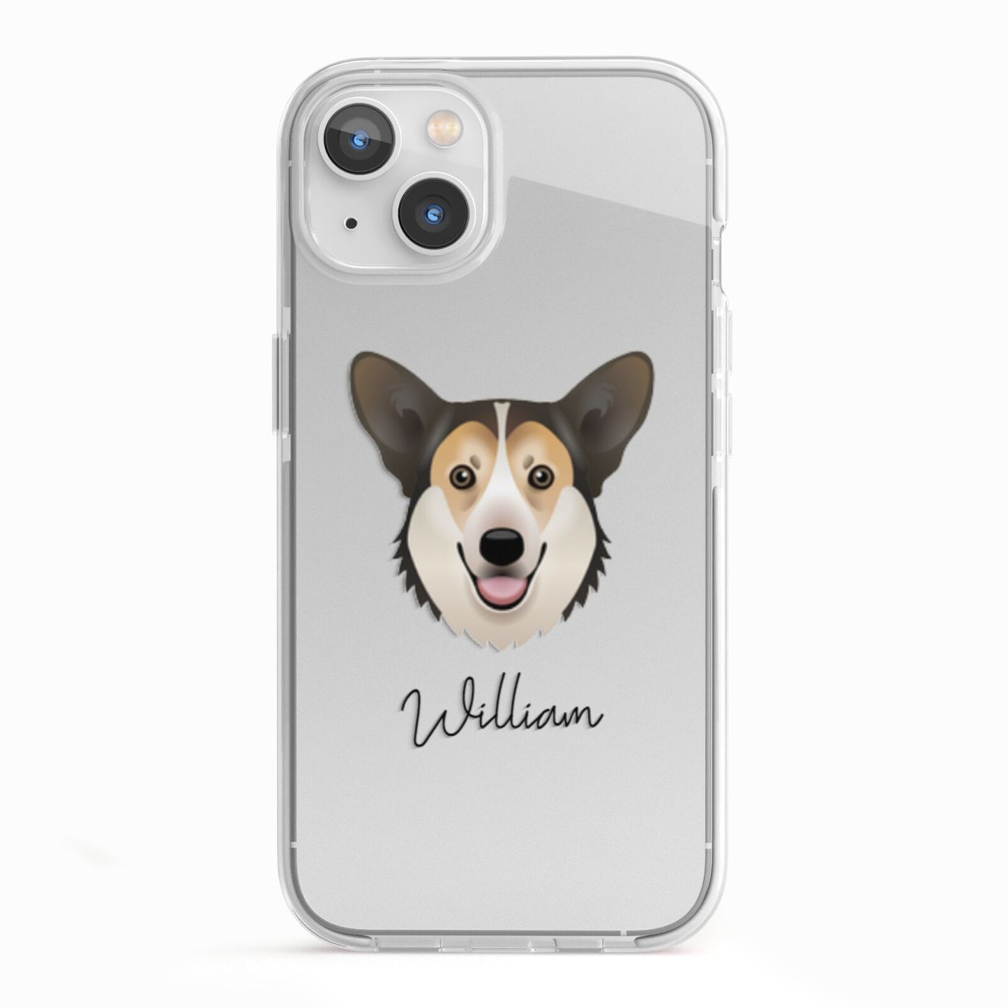 Pembroke Welsh Corgi Personalised iPhone 13 TPU Impact Case with White Edges