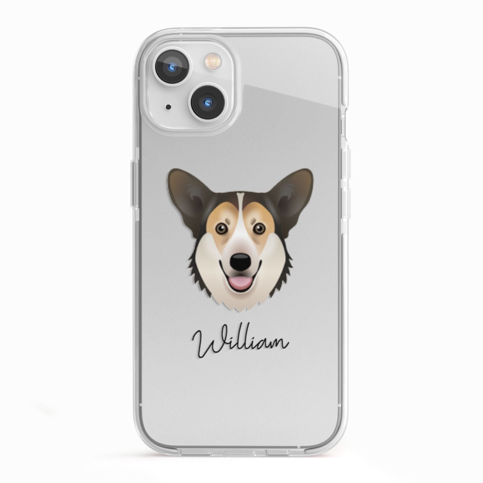 Pembroke Welsh Corgi Personalised iPhone 13 TPU Impact Case with White Edges