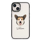 Pembroke Welsh Corgi Personalised iPhone 14 Black Impact Case on Silver phone