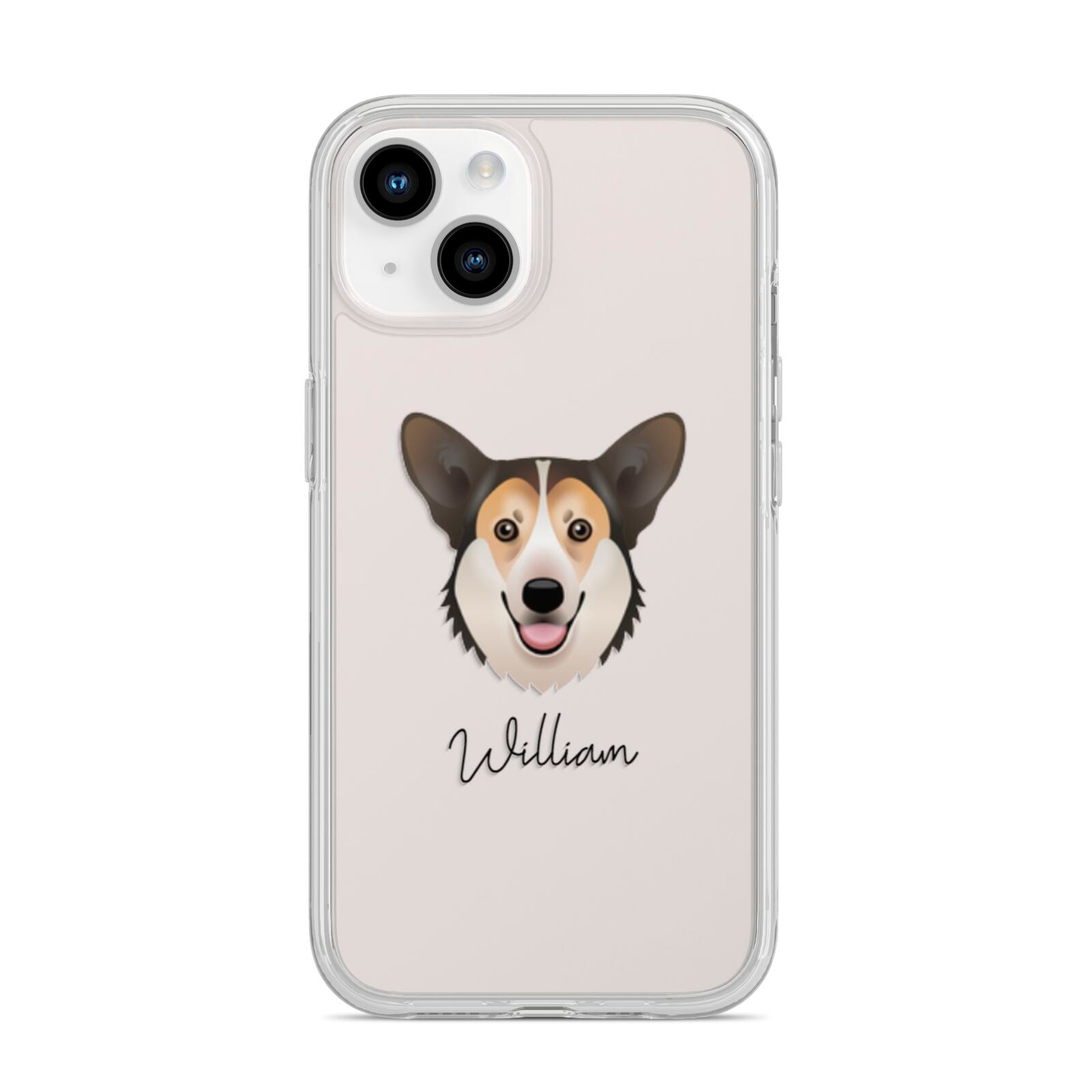Pembroke Welsh Corgi Personalised iPhone 14 Clear Tough Case Starlight