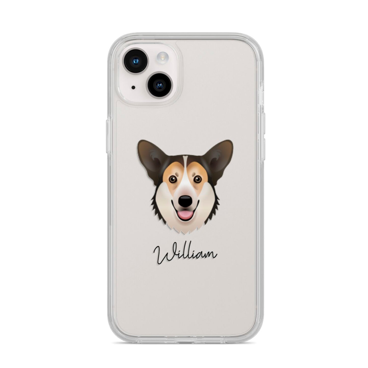 Pembroke Welsh Corgi Personalised iPhone 14 Plus Clear Tough Case Starlight