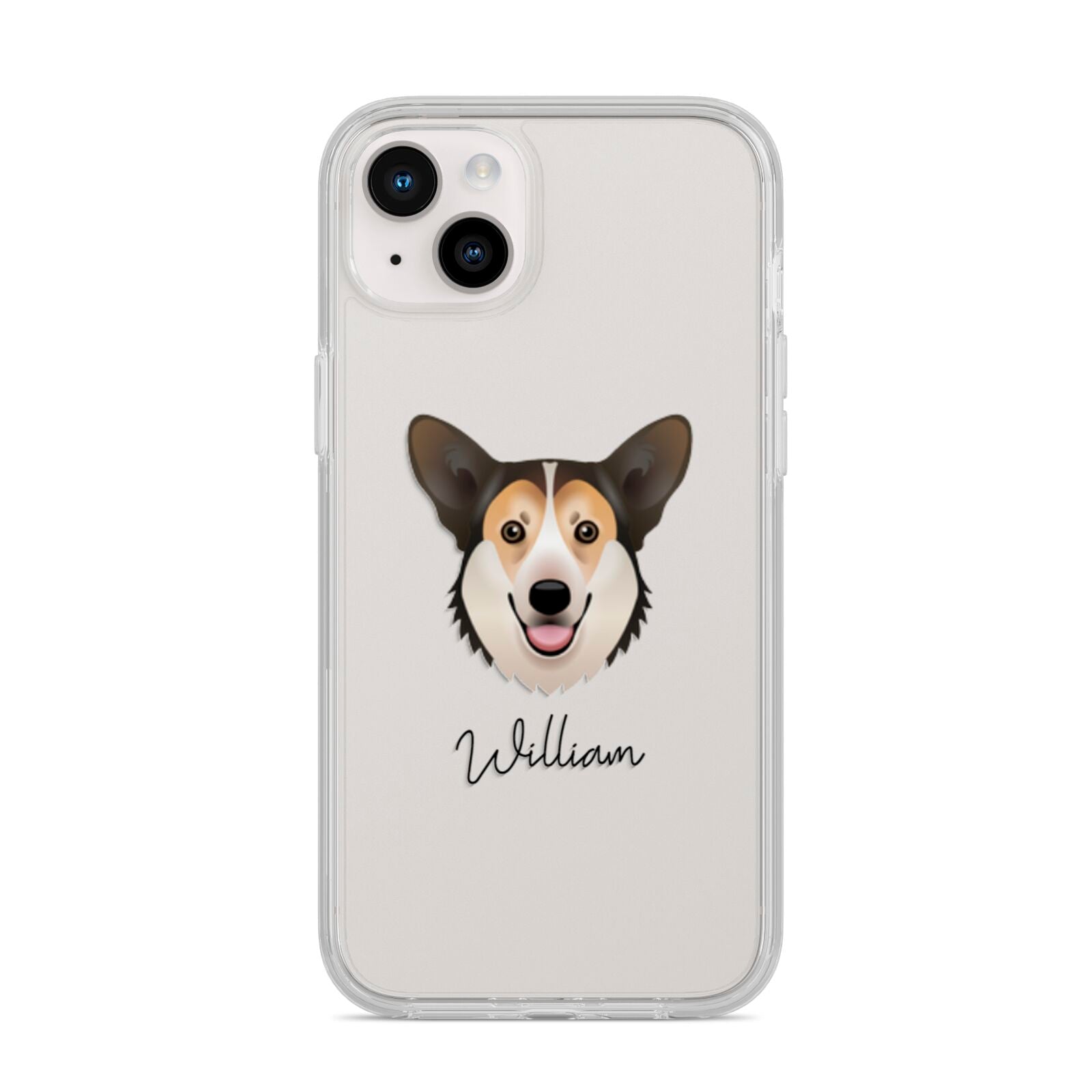 Pembroke Welsh Corgi Personalised iPhone 14 Plus Clear Tough Case Starlight