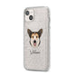 Pembroke Welsh Corgi Personalised iPhone 14 Plus Glitter Tough Case Starlight Angled Image