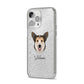 Pembroke Welsh Corgi Personalised iPhone 14 Pro Max Glitter Tough Case Silver Angled Image