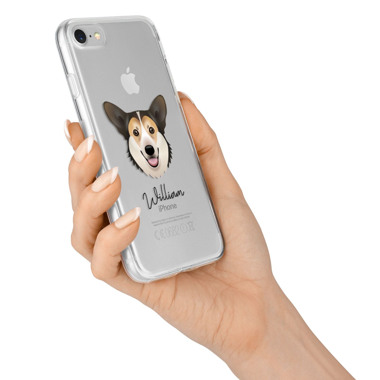 Pembroke Welsh Corgi Personalised iPhone 7 Bumper Case on Silver iPhone Alternative Image