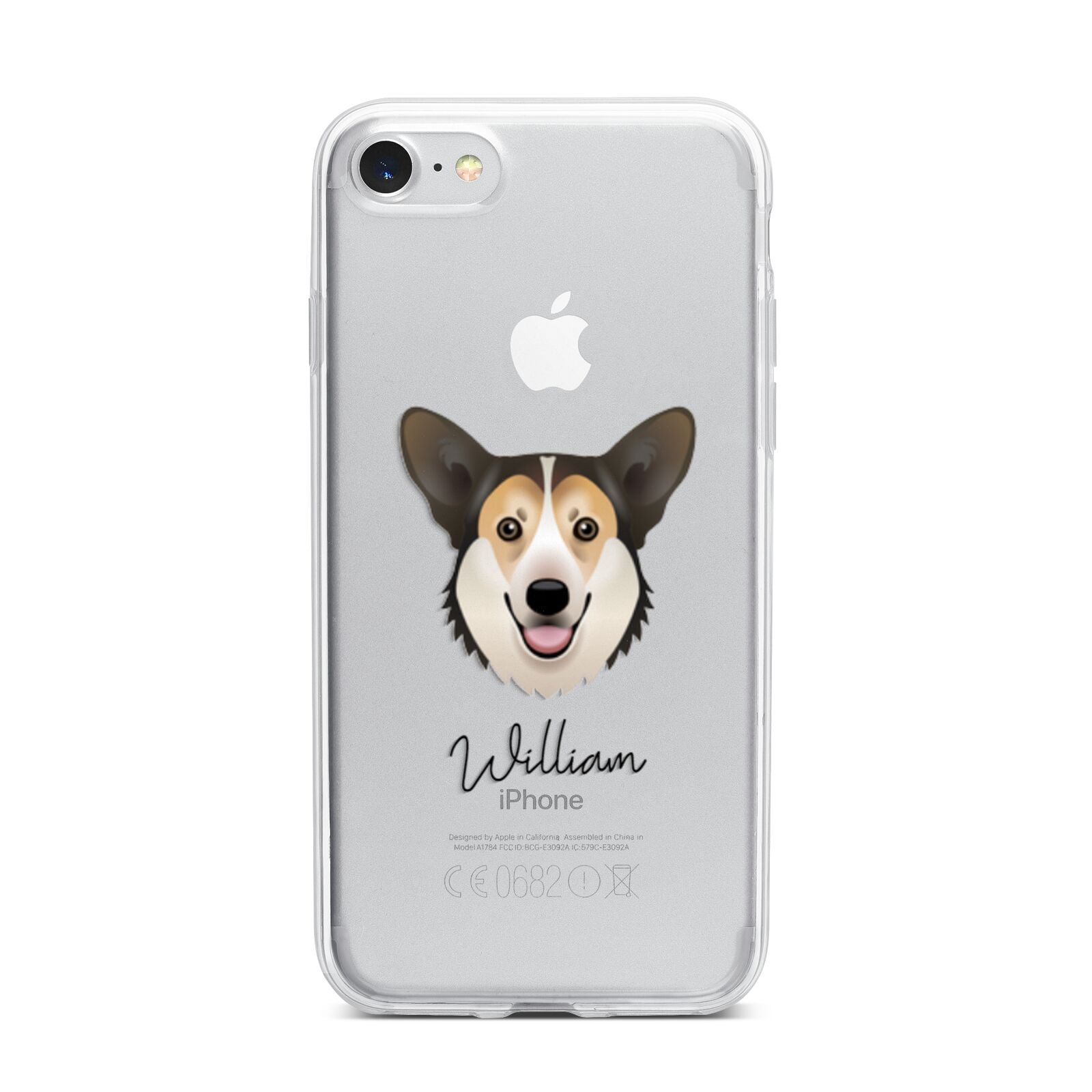 Pembroke Welsh Corgi Personalised iPhone 7 Bumper Case on Silver iPhone