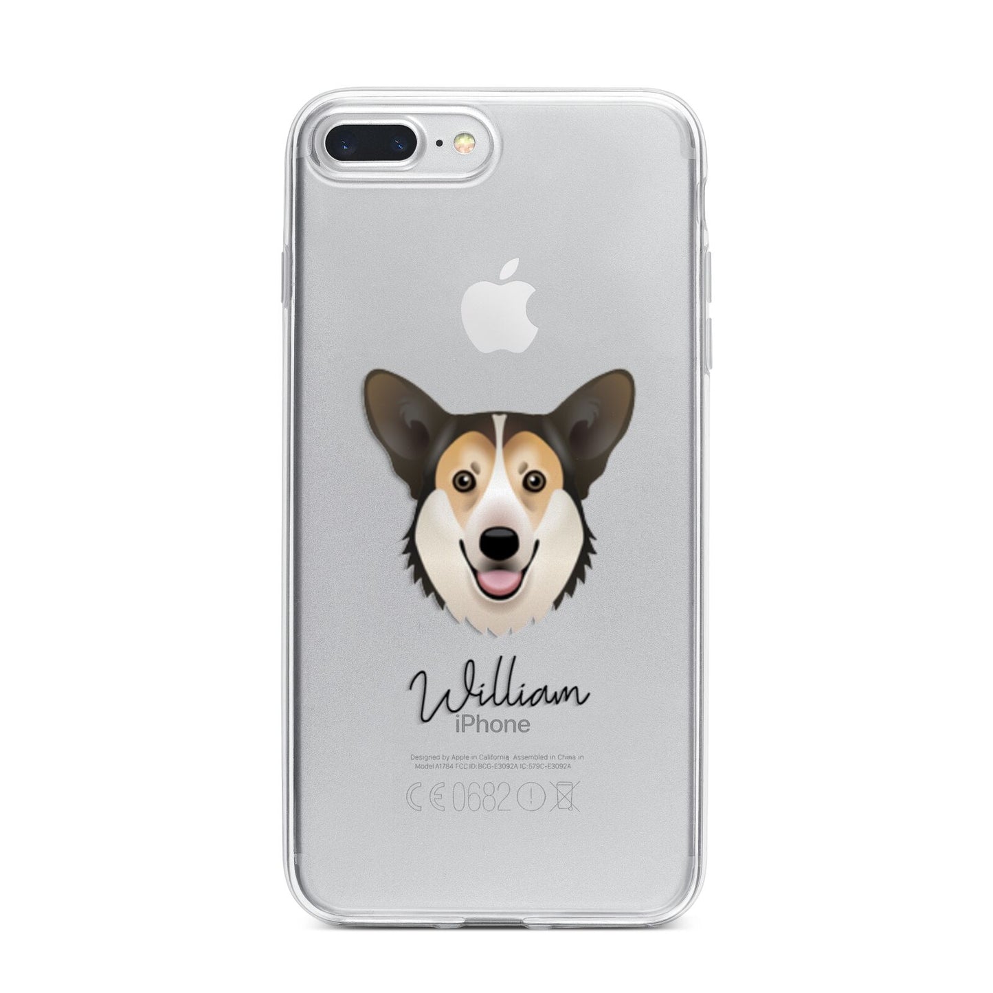 Pembroke Welsh Corgi Personalised iPhone 7 Plus Bumper Case on Silver iPhone