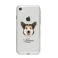 Pembroke Welsh Corgi Personalised iPhone 8 Bumper Case on Silver iPhone