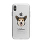 Pembroke Welsh Corgi Personalised iPhone X Bumper Case on Silver iPhone Alternative Image 1