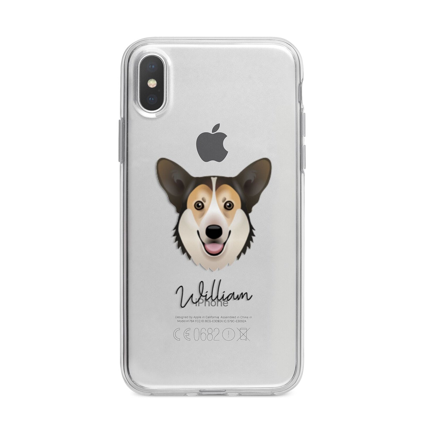 Pembroke Welsh Corgi Personalised iPhone X Bumper Case on Silver iPhone Alternative Image 1