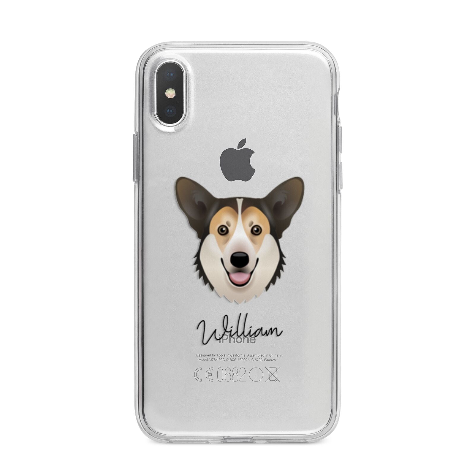 Pembroke Welsh Corgi Personalised iPhone X Bumper Case on Silver iPhone Alternative Image 1