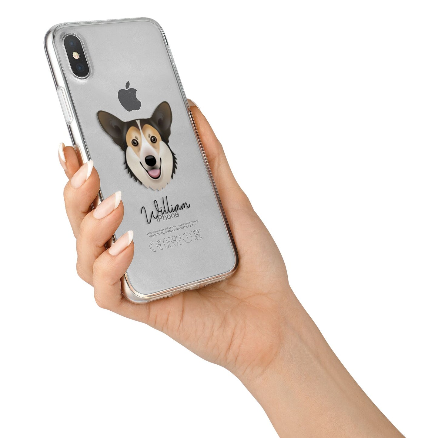 Pembroke Welsh Corgi Personalised iPhone X Bumper Case on Silver iPhone Alternative Image 2