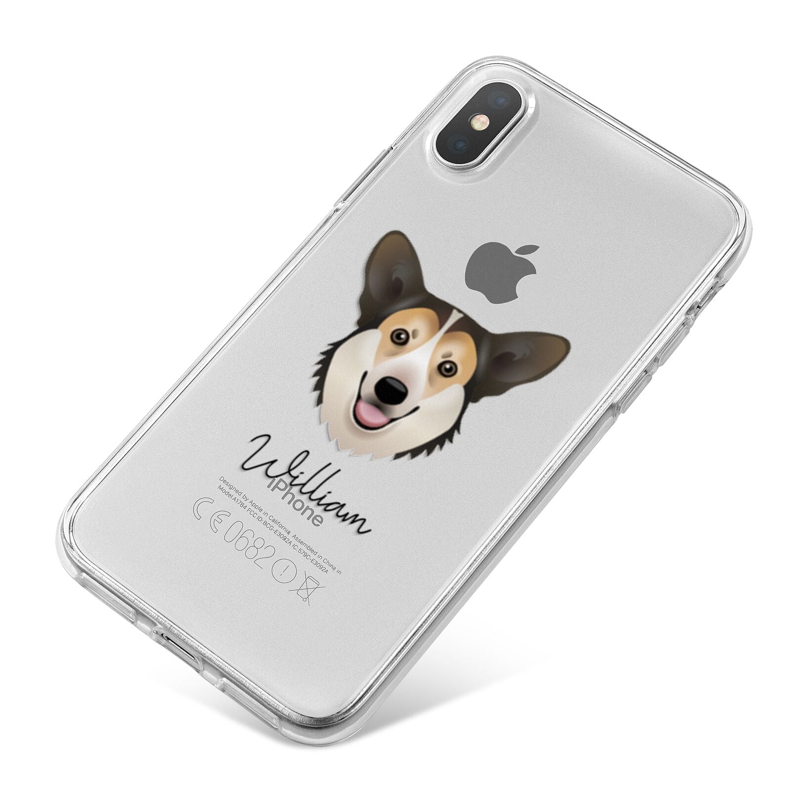 Pembroke Welsh Corgi Personalised iPhone X Bumper Case on Silver iPhone