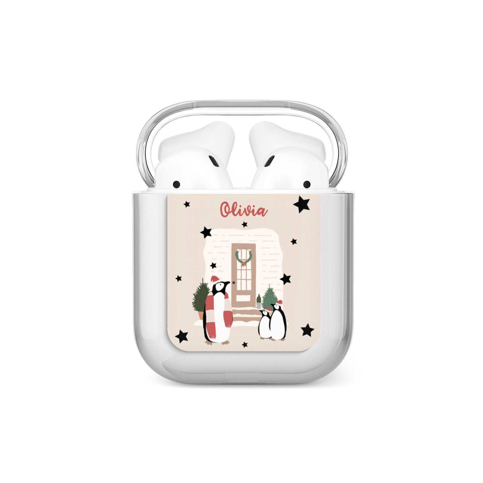 Penguin Christmas Personalised AirPods Case