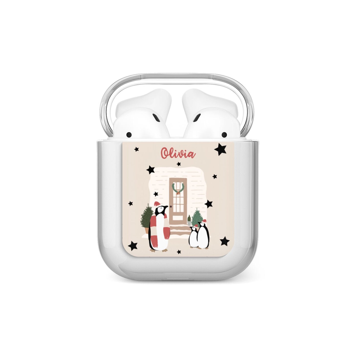 Penguin Christmas Personalised AirPods Case
