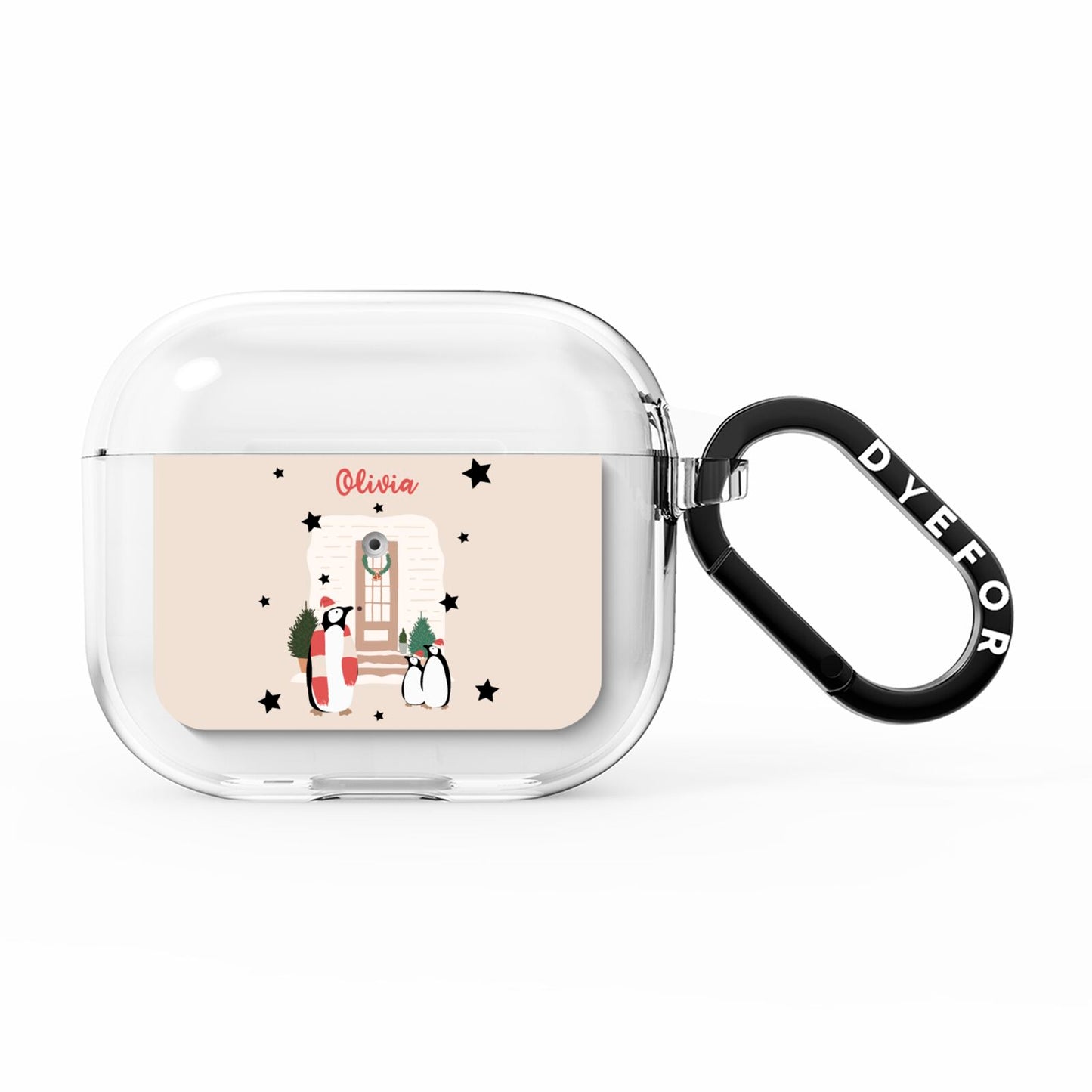 Penguin Christmas Personalised AirPods Clear Case 3rd Gen