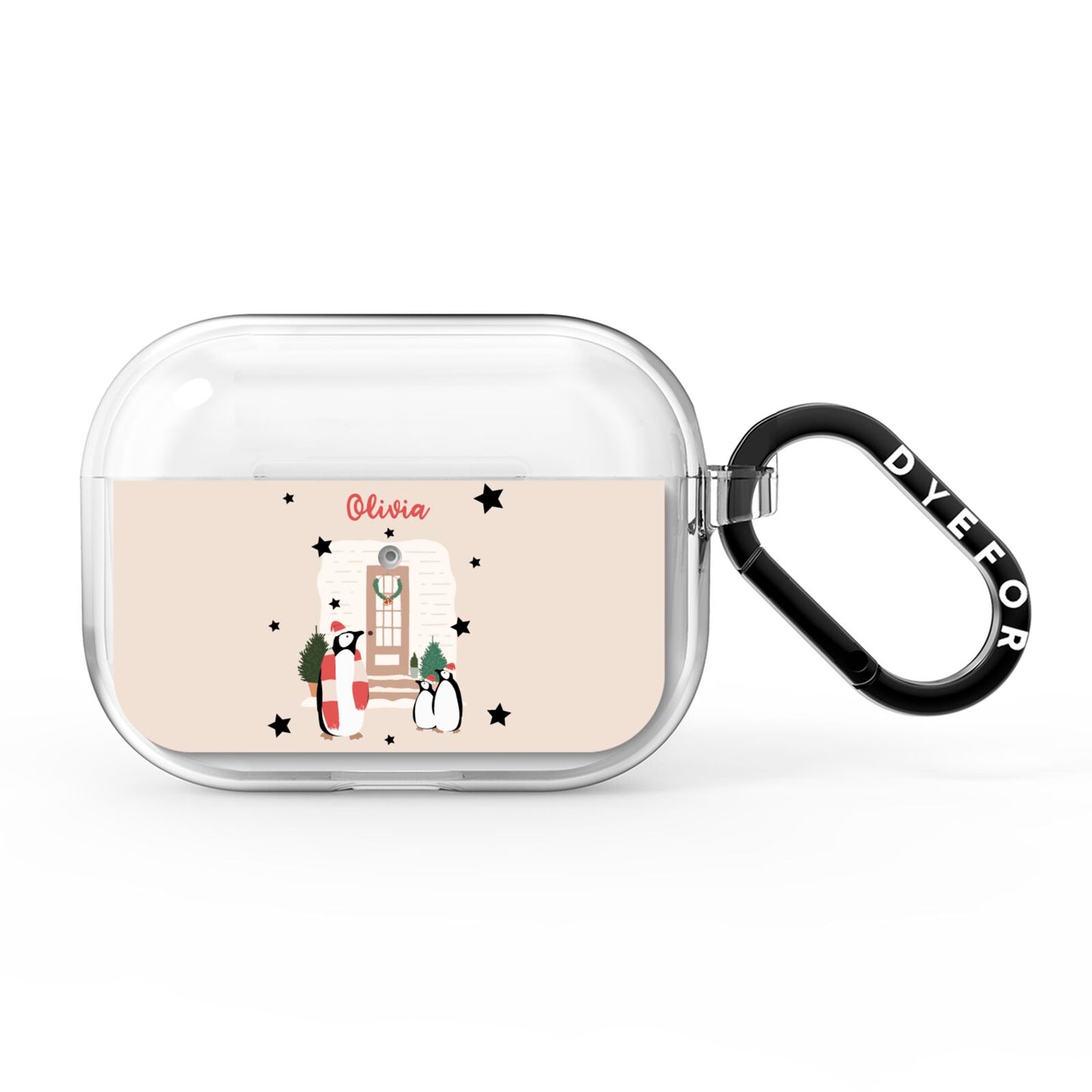 Penguin Christmas Personalised AirPods Pro Clear Case