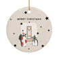 Penguin Christmas Personalised Circle Decoration Back Image