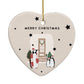 Penguin Christmas Personalised Heart Decoration Back Image