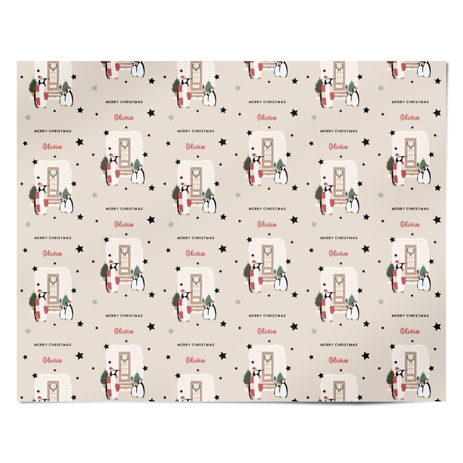 Penguin Christmas Personalised Personalised Wrapping Paper Alternative