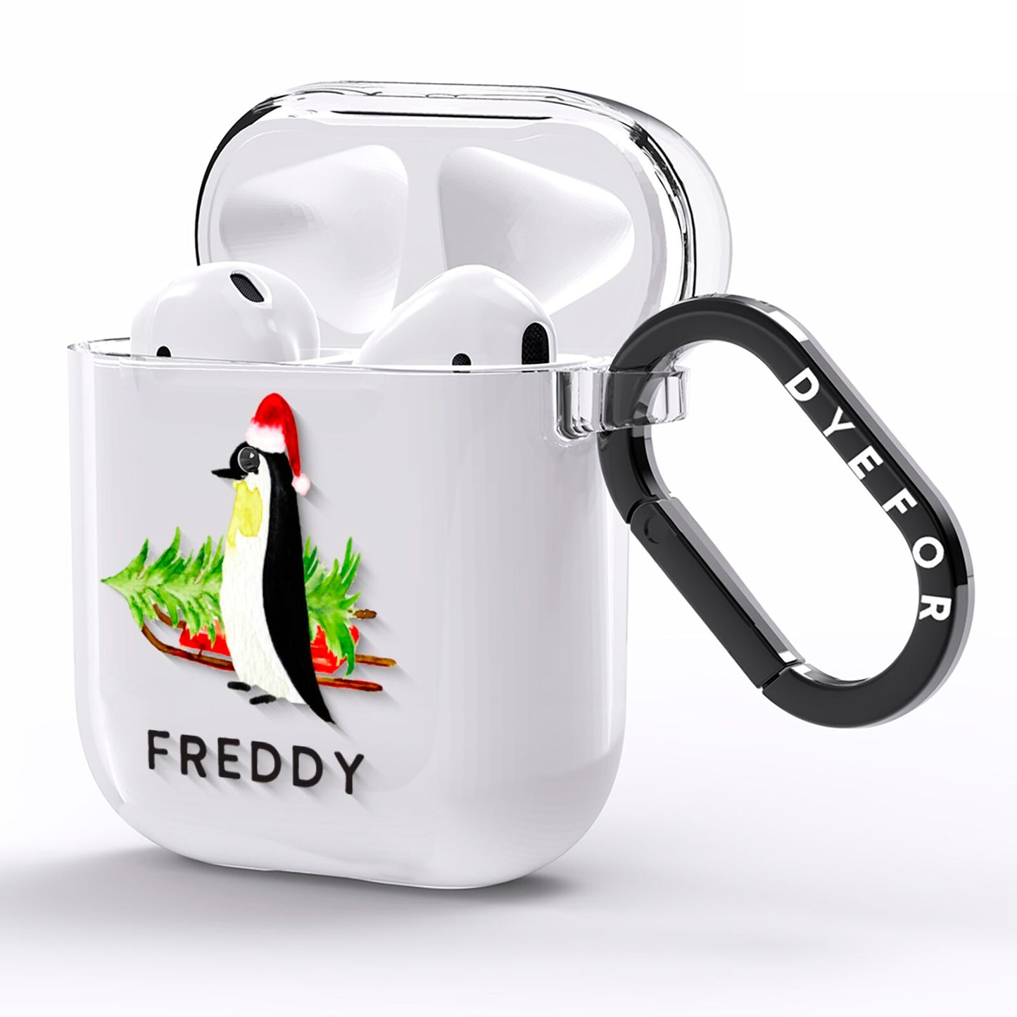 Penguin Personalised AirPods Clear Case Side Image