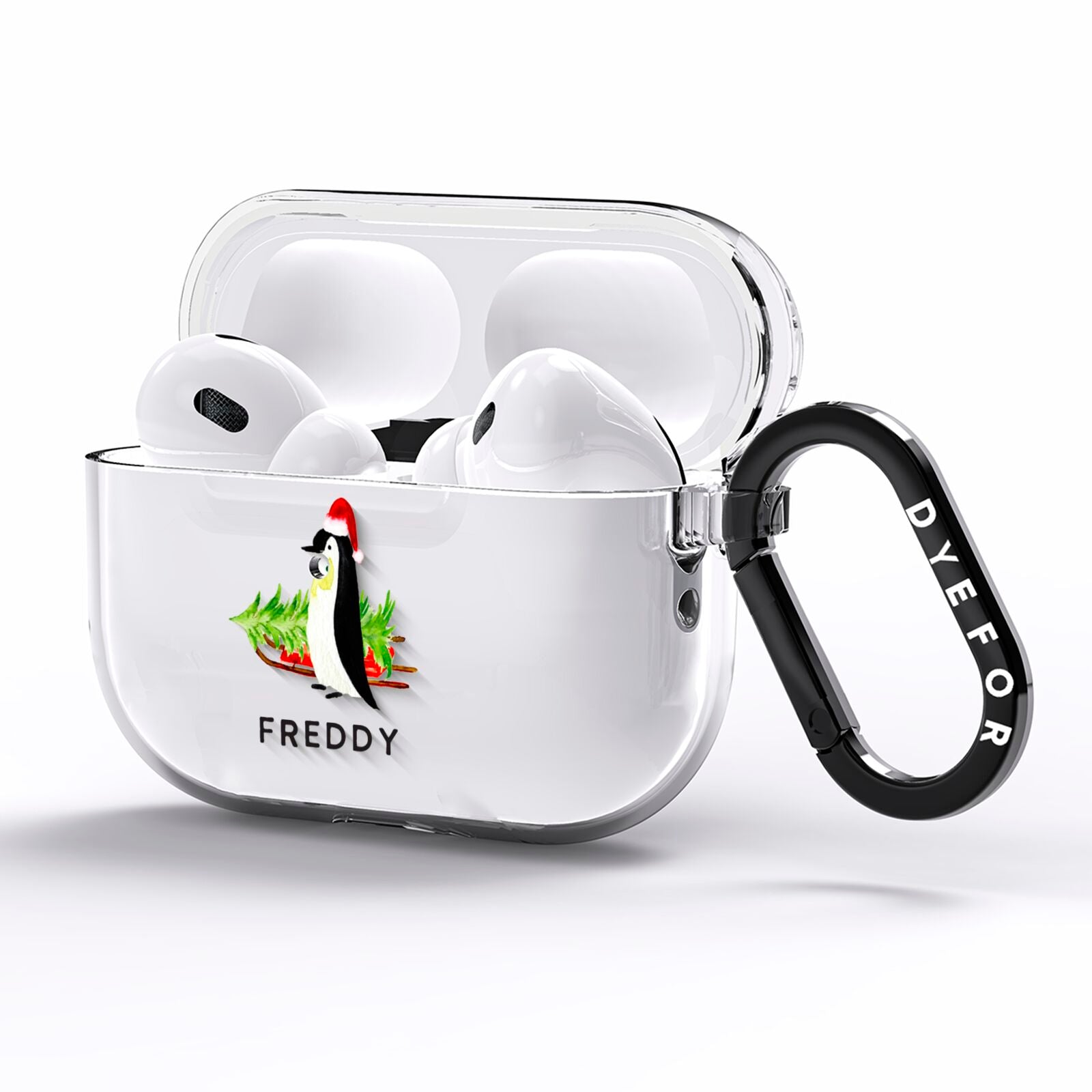 Penguin Personalised AirPods Pro Clear Case Side Image