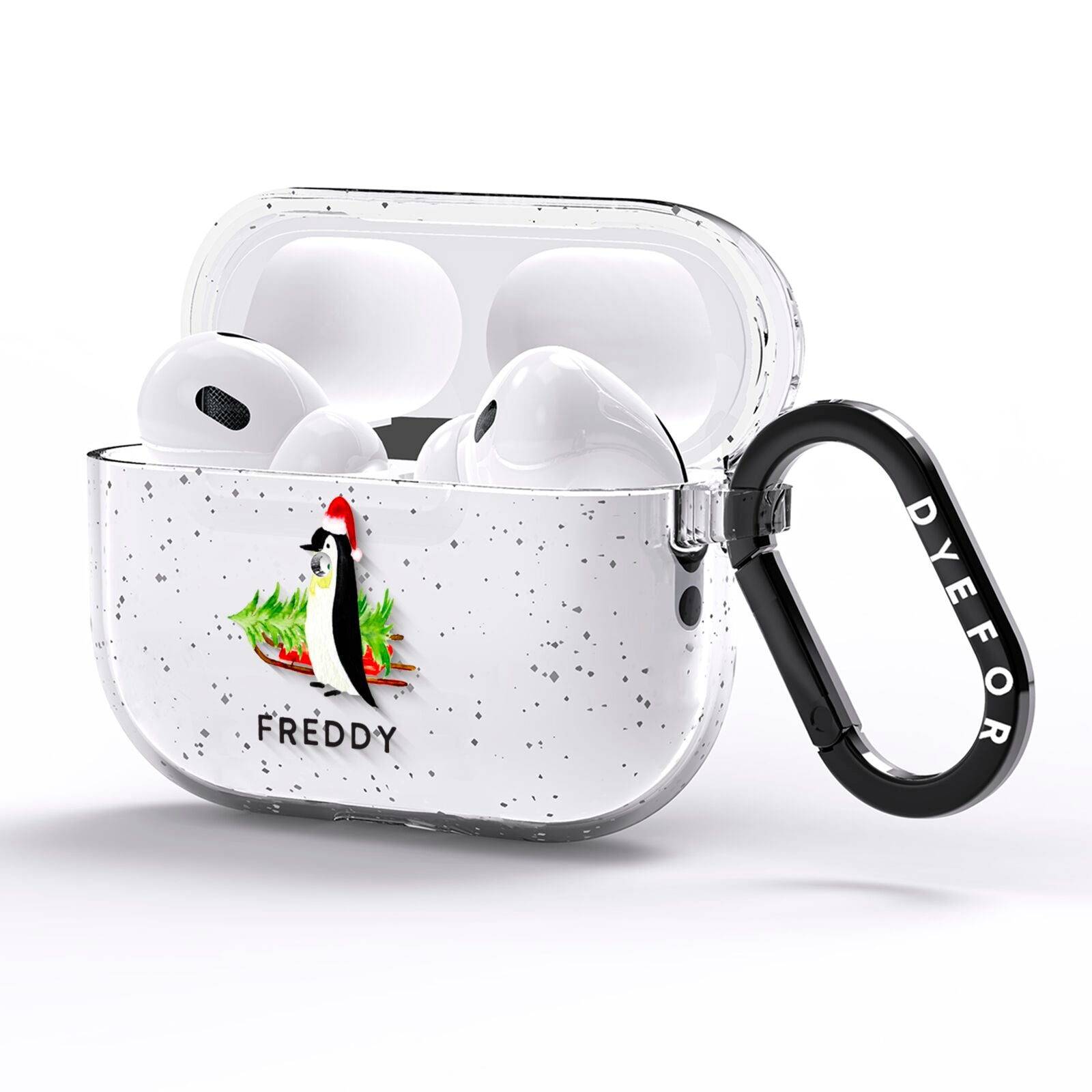 Penguin Personalised AirPods Pro Glitter Case Side Image