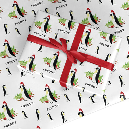 Penguin Personalised Custom Wrapping Paper