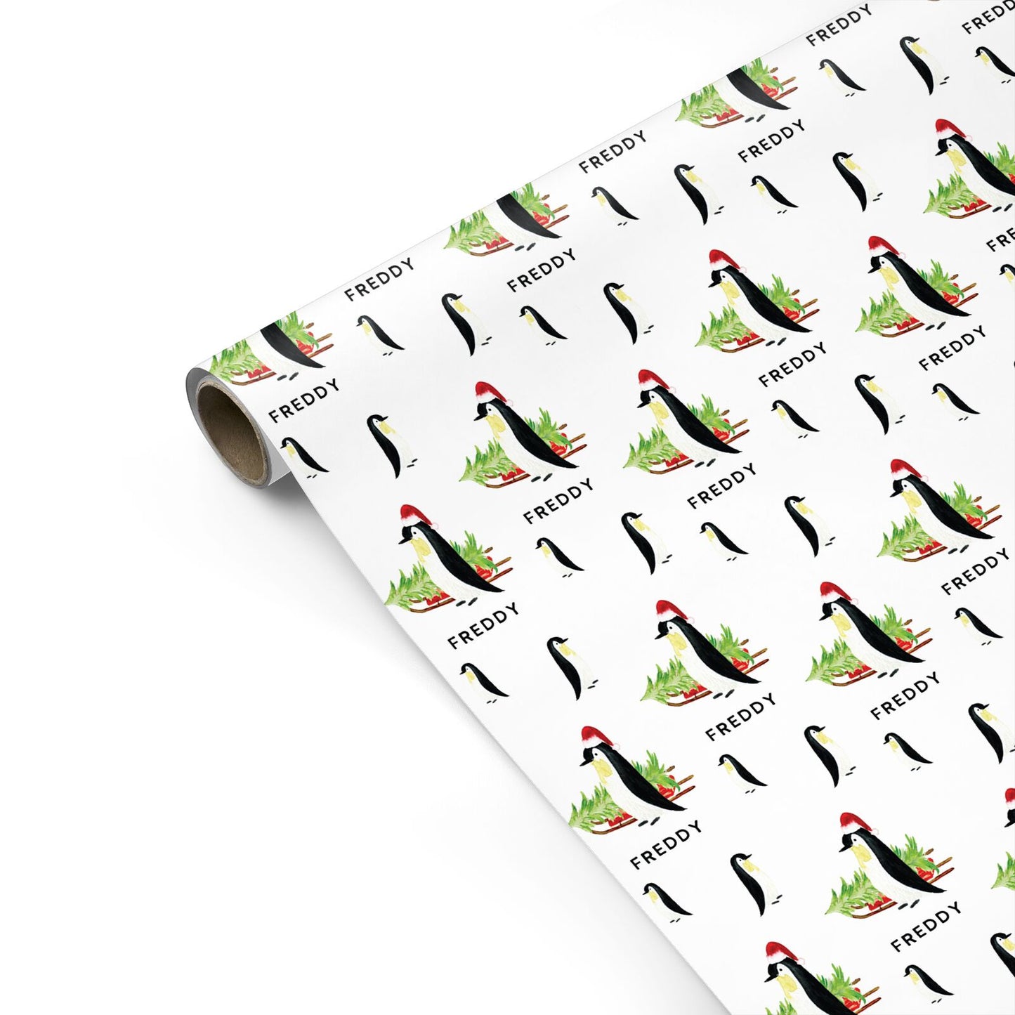 Penguin Personalised Personalised Gift Wrap