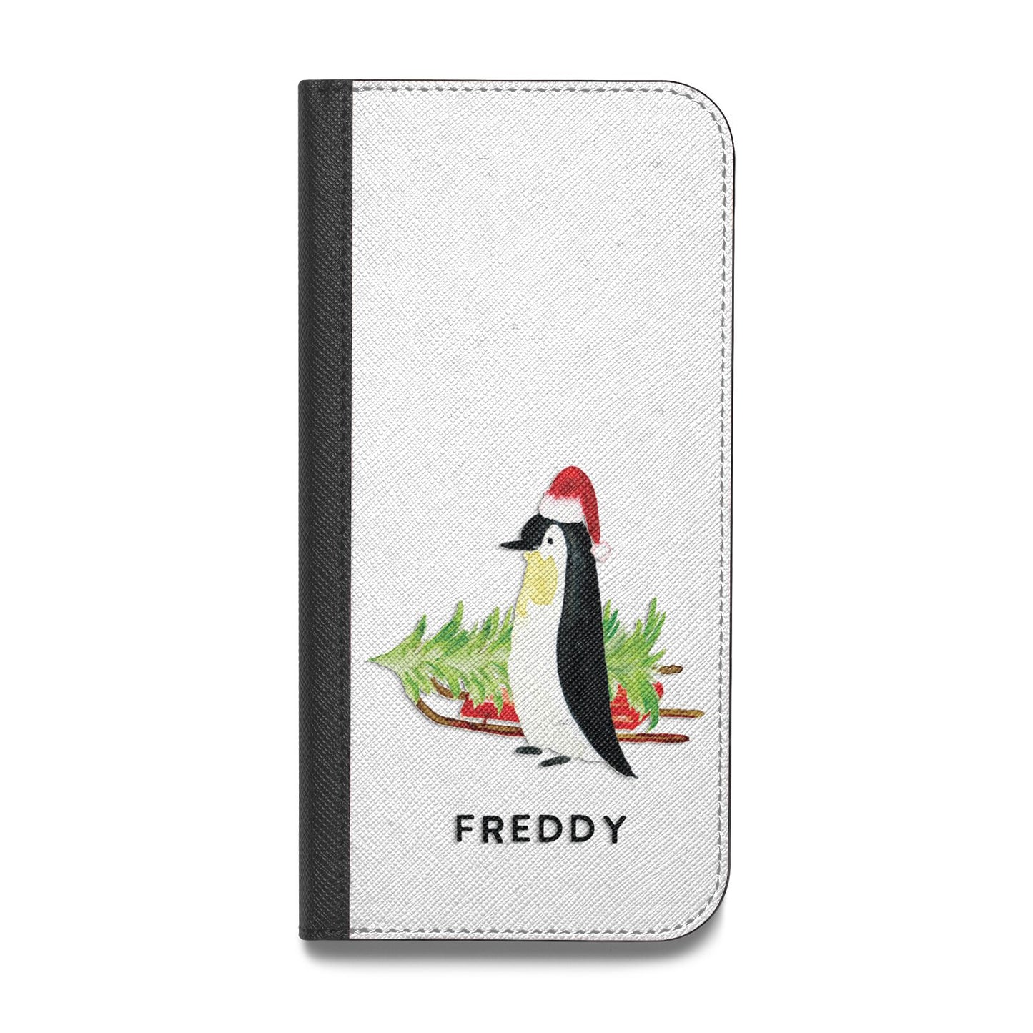 Penguin Personalised Vegan Leather Flip Samsung Case