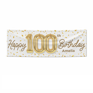 Personalised 100th Birthday Banner