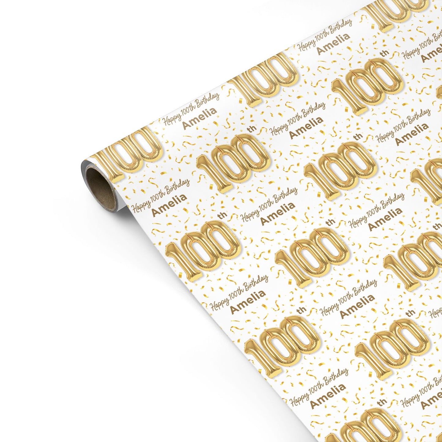 Personalised 100th Birthday Personalised Gift Wrap
